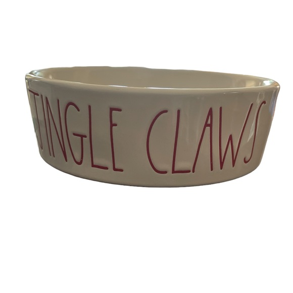 Rae Dunn JINGLE CLAWS Cat, Small Dog or Small Pet Christmas Food Bowl - Picture 2 of 8